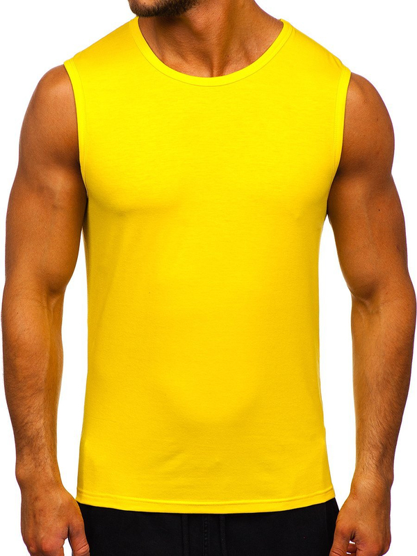 Men's Plain Tank Top Yellow-Neon Bolf 99001