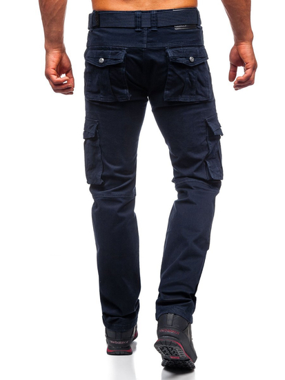 Men's Cargo Pants with Belt Navy Blue Bolf 1672