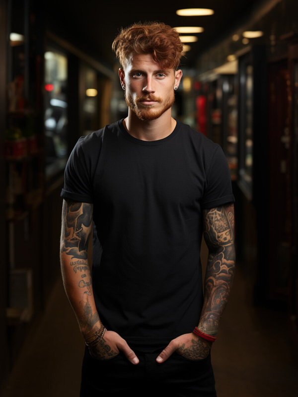 Men's Longline Basic T-shirt Black Bolf 14290A2