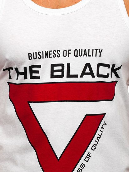 Men's Printed Boxer Tank Top White Bolf 14833