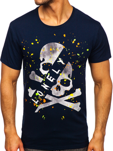 Men's Printed T-shirt Navy Blue Bolf Y70008