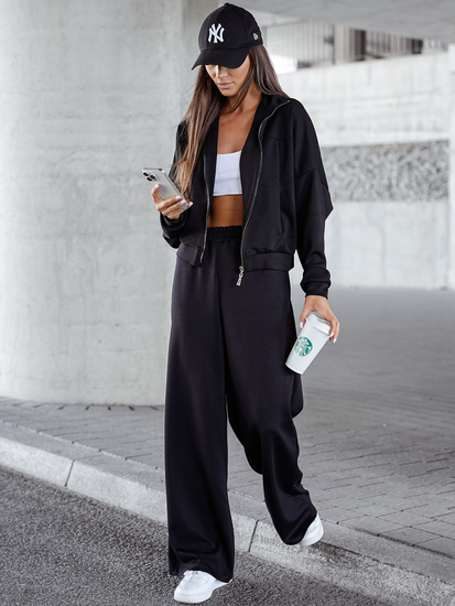 Women’s 2-piece Zip Butter Sport Outfit Black Bolf 821109