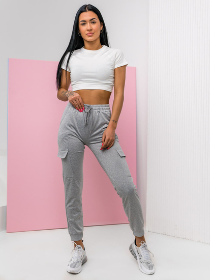 Women's Cargo Sweatpants Grey Bolf HW2516C