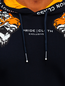 Men's Printed Hoodie Navy Blue Bolf 6287