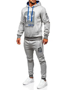 Men's Tracksuit with Hood Grey Bolf 8C59