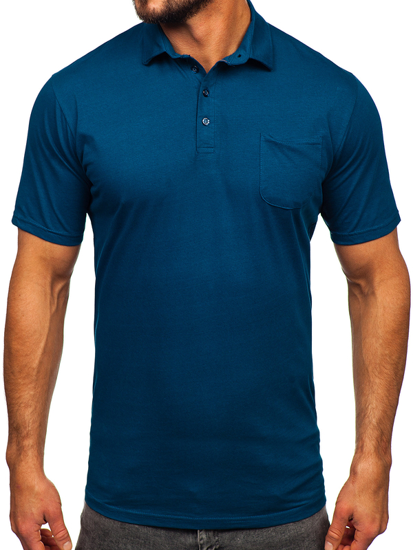 Men's Cotton Polo Shirt Dark Blue Bolf 143006