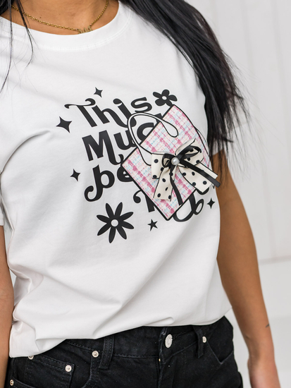 Women's Printed T-shirt White Bolf 97T2110