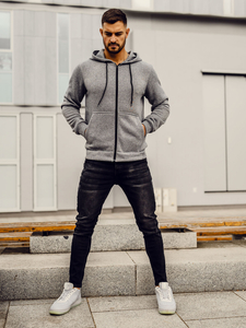 Men's Zip Hoodie Dark Grey Bolf HW2787