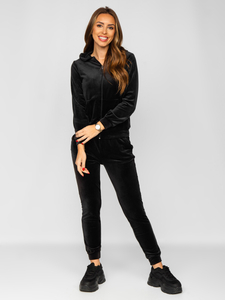 Women's 2-Piece Velour Tracksuit Black Bolf 829