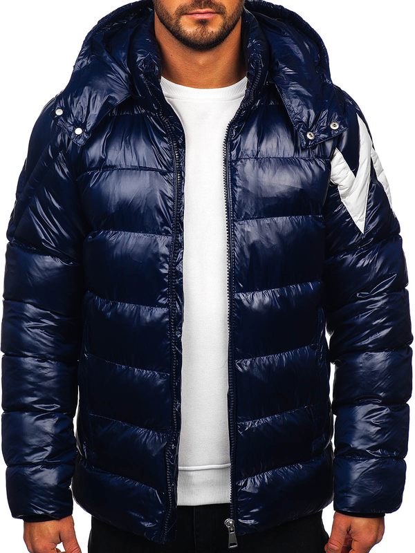 Men's Winter Quilted Jacket Navy Blue Bolf 9981