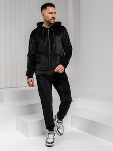 Men’s Velour Sport Outfit with hood Black Bolf 8C1538A1