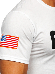 Men's Cotton Printed T-shirt White Bolf 14401