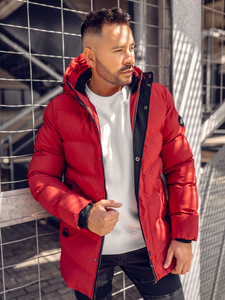 Men's Quilted Winter Jacket Red Bolf 7330