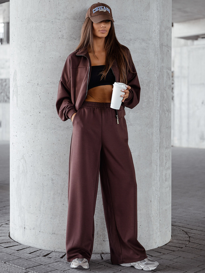 Women’s 2-piece Zip Butter Sport Outfit Chocolate Bolf 821109