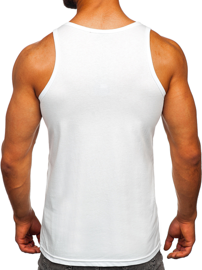 Men's Printed Boxer Tank Top White Bolf 143028