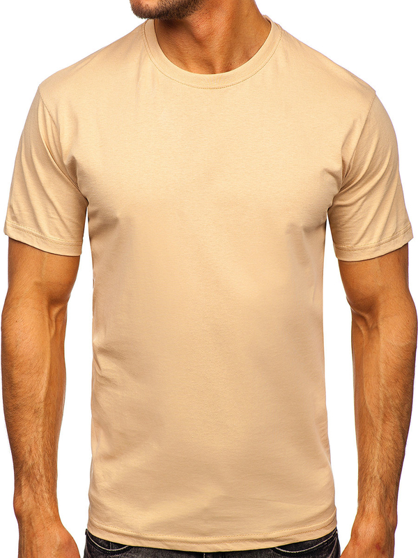 Men's Basic Cotton T-shirt Beige Bolf 192397