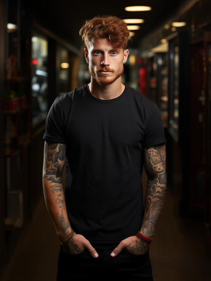 Men's Longline Basic T-shirt Black Bolf 14290A2