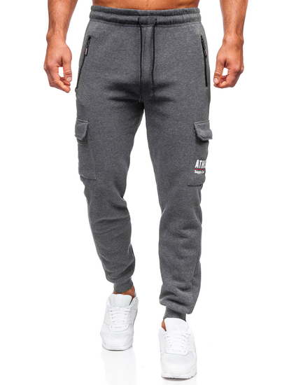 Men's Cargo Jogger Sweatpants Anthracite Bolf JX6028