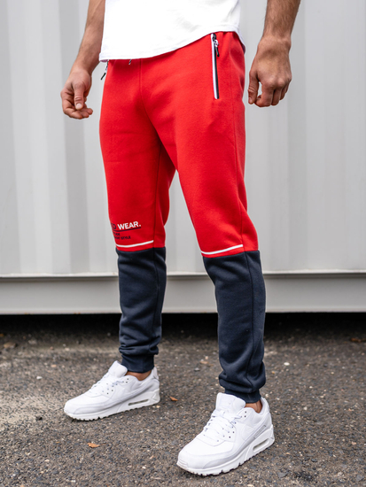 Men's Printed Sweatpants Red Bolf AM85A