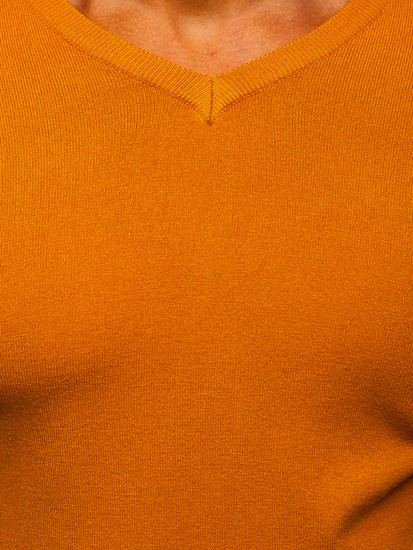 Men’s V-neck Sweater Camel Bolf YY03