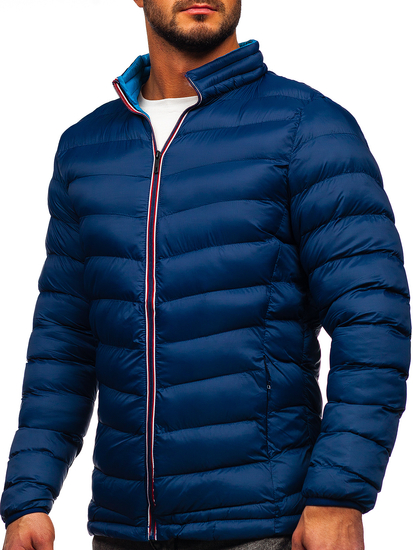 Men's Winter Quilted Sport Jacket Navy Blue Bolf 1100