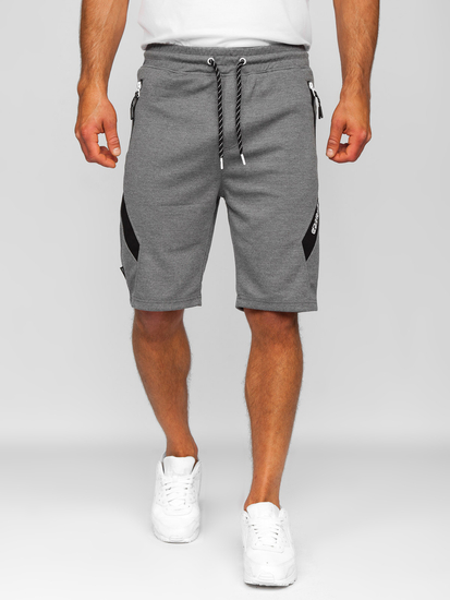 Men's Sweat Shorts Grey-White Bolf Q3875