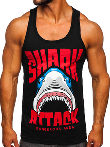 Men's Printed Boxer Tank Top Black Bolf 143028