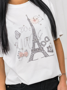 Women's Printed T-shirt White Bolf 96T636
