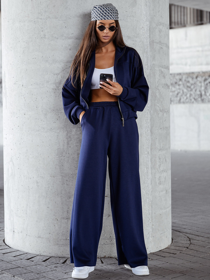 Women’s 2-piece Zip Butter Sport Outfit Navy blue Bolf 821109