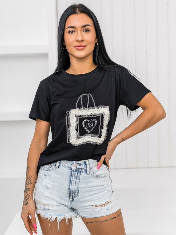 Women's Printed T-shirt Black Bolf 97T2102