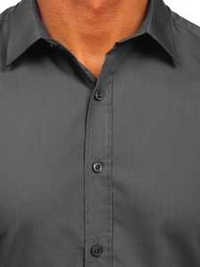 Men’s Elegant Long Sleeve Shirt Light Graphite Bolf 1703