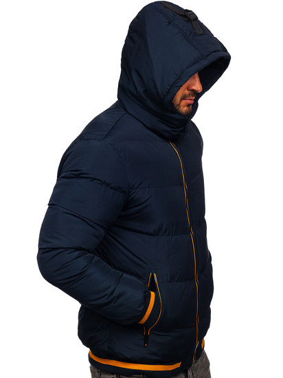 Men's Winter Quilted Jacket Navy Blue Bolf 6902