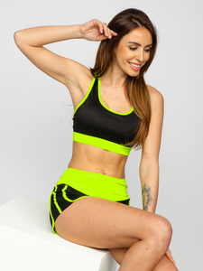 Women’s 2-Piece Sport Outfit Black-Yellow Bolf XL011A1