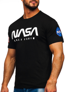 Men's Cotton Printed T-shirt Black Bolf 14401