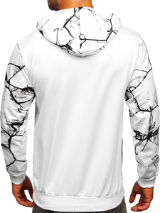 Men's Printed Hoodie White Bolf 6453