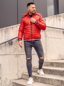 Men's Lightweight Quilted Jacket Red Bolf 6191A