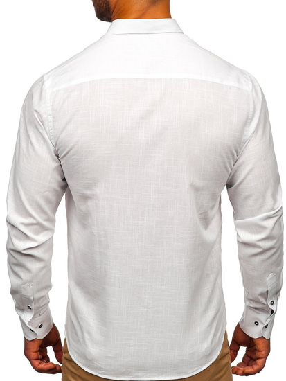 Men's Cotton Long Sleeve Shirt White Bolf 20701