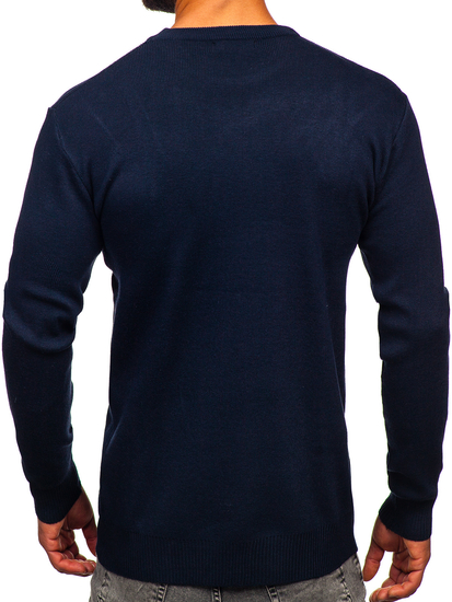 Men's Basic Sweater Navy Blue Bolf S8506