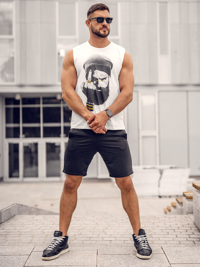 Men's Printed Tank Top White Bolf 14812A