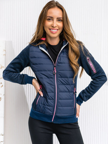 Women's Lightweight Jacket with hood Navy blue Bolf KSW4001A1