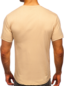 Men's Basic Cotton T-shirt Beige Bolf 192397