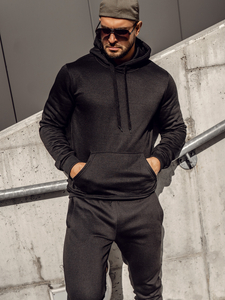 Men's Tracksuit with hood Black Bolf D003A