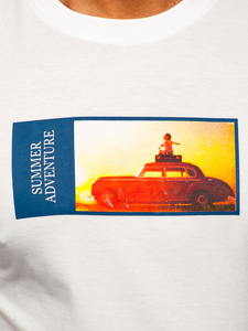 Men's Cotton Printed T-shirt White Bolf MPO3559