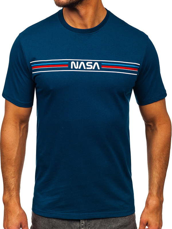 Men's Cotton Printed T-shirt Dark Blue Bolf 5052