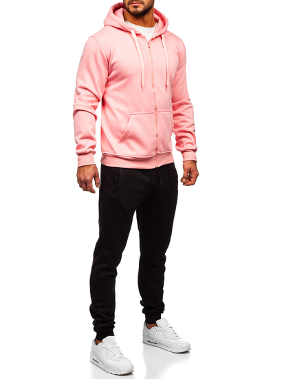 Men's Zip Tracksuit Light Pink Bolf D004
