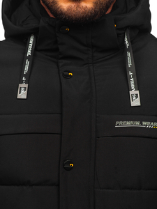 Men's Quilted Winter Jacket Black Bolf 22M58