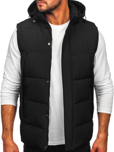 Men’s Thick Gilet with hood Black Bolf 57M7508