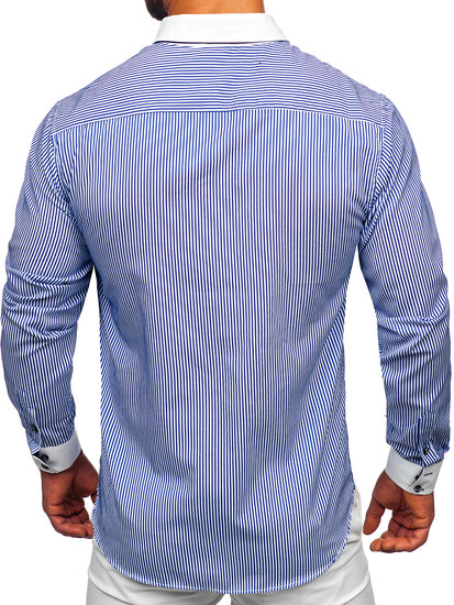 Men's Elegant Long Sleeve Shirt Blue Bolf 0909