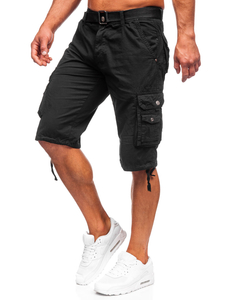Men's Cargo Shorts with Belt Black Bolf 77885