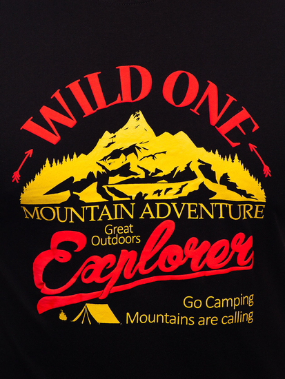 Men's Cotton Printed T-shirt Black Bolf MPO3484